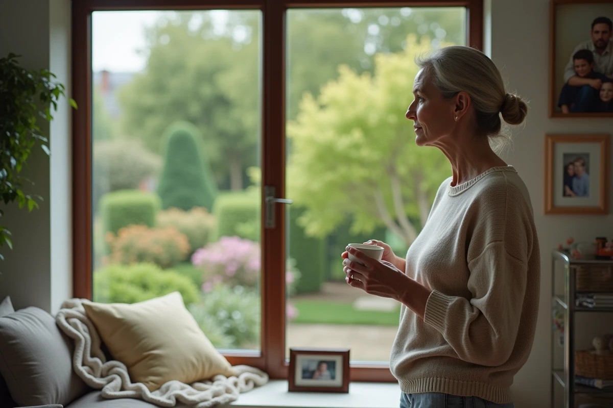 Femme méditant près d