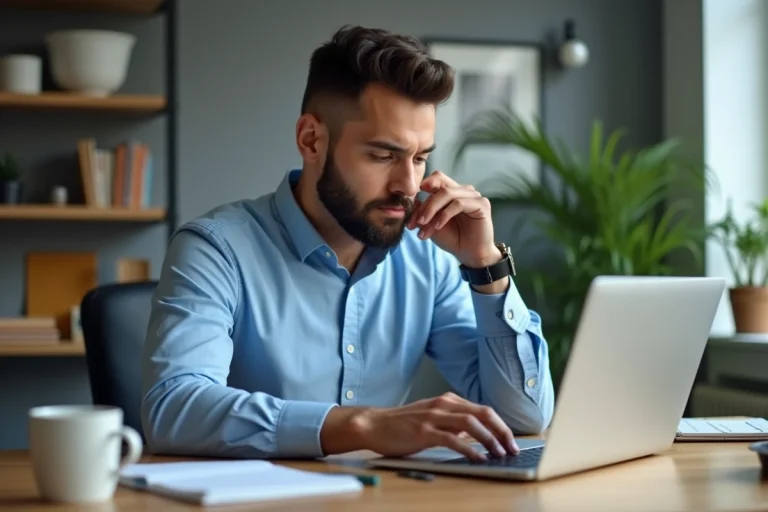 Homme en bureau moderne entrant ses données de paiement